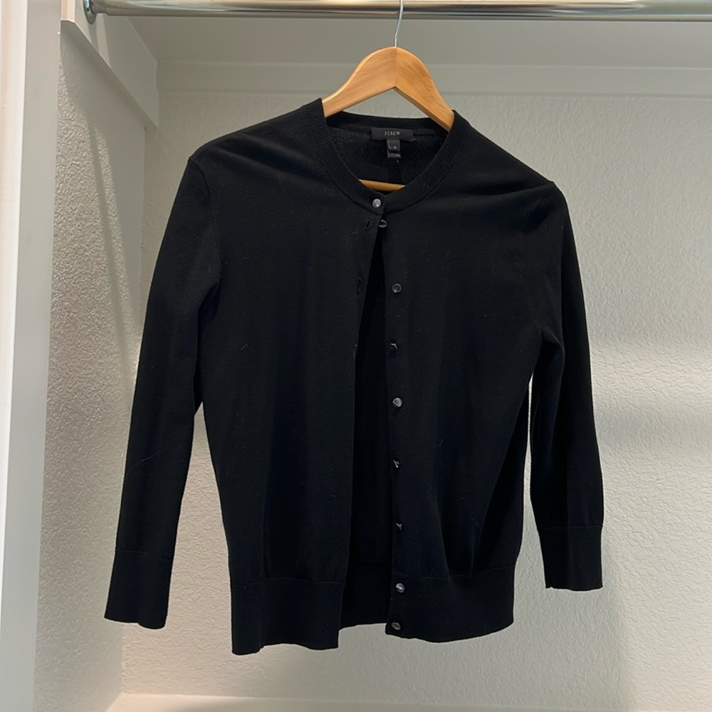 BNWOT J Crew Black Jackie Cardigan Sweater